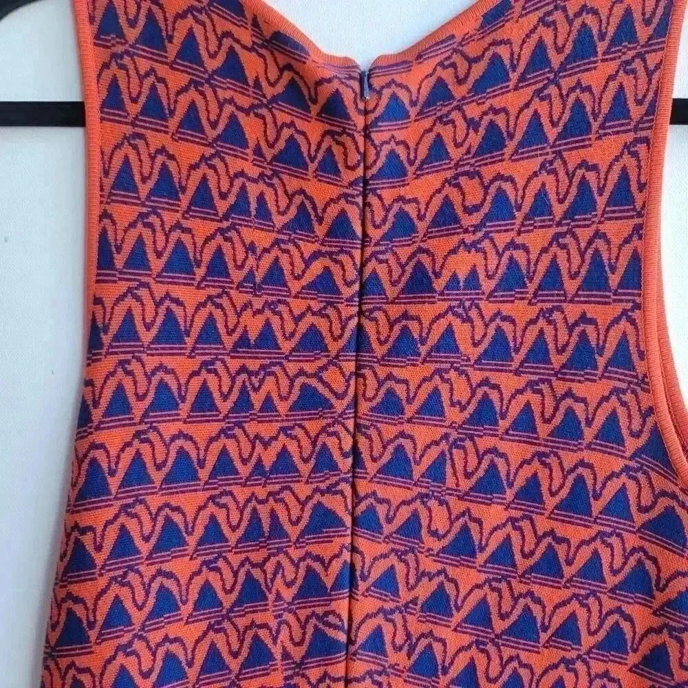 Issa London orange blue sleeveless sweater dress sz small - Picture 5 of 8